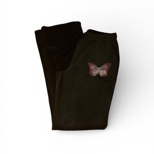 Paris Hilton  Black Joggers with Pink Butterfly
